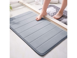 Nova Line tapete de Banho de Espuma de Memória com Pelúcia Coral Antiderrapante Absorvente Macio Lavável À Máquina Cinza