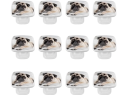 Puxadores Quadrados Para Gavetas De Cômoda, Puxadores Para Armários De Cozinha, 12 Peças, Cachorro Bulldog, Puxadores E