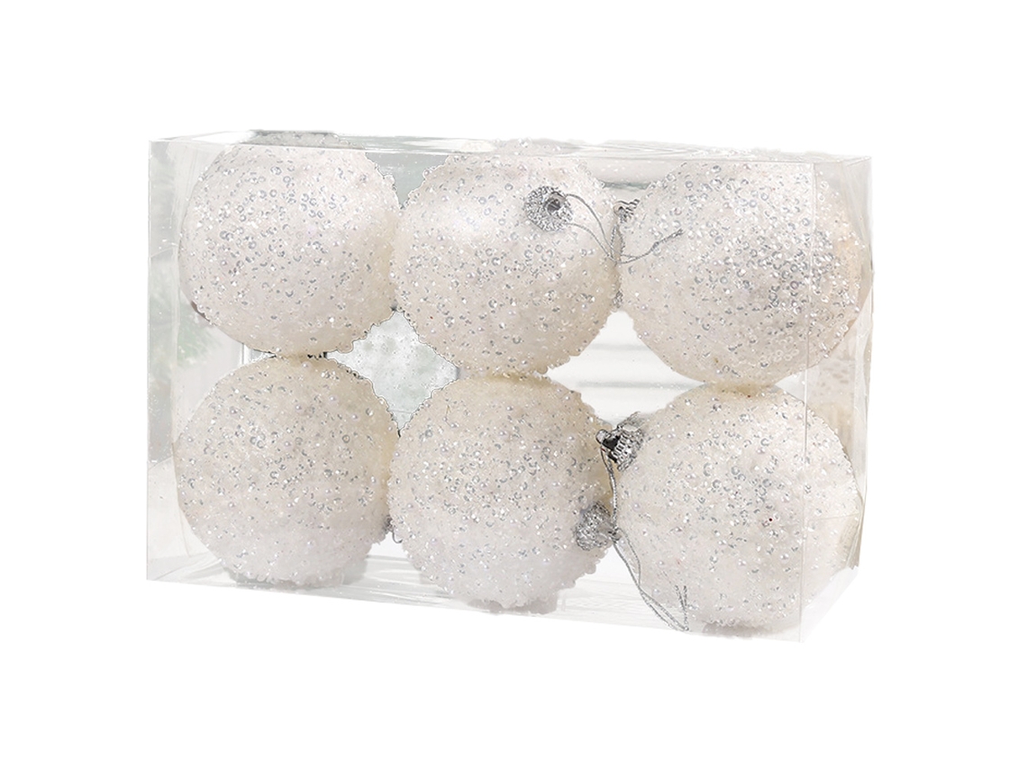 Enfeites de Bola de Natal Decorações de Natal Bolas de Árvore para Árvores de Natal Decorações de Festa de Casamento Branco