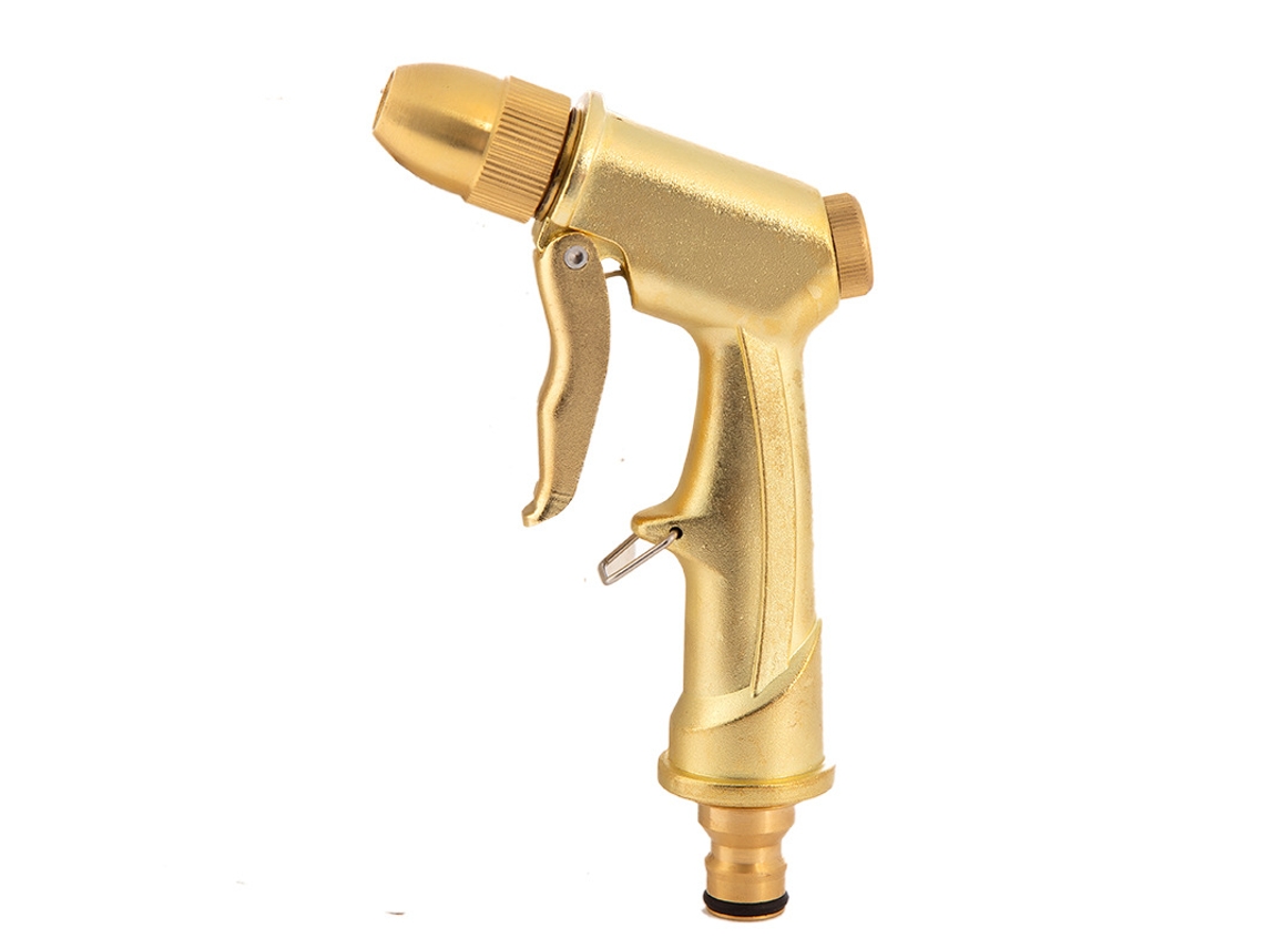 Ferramenta 1 Pç Pistola De Água Jardim Banhada A Cobre Banhado Ouro Fosco Bico Pulverização Mangueira Pulv*
