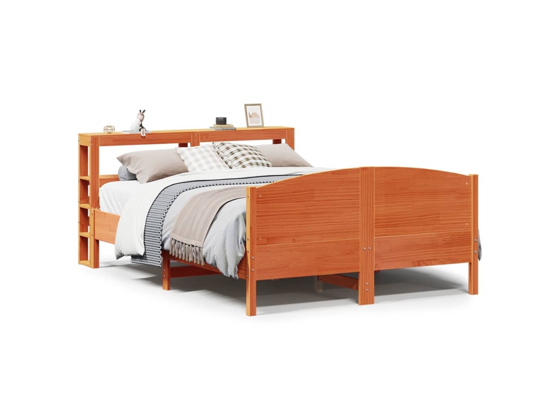Bed Frame, Bed Frames Vidaxl Marrom Madeira De Pinho (140 X 200 Cm)