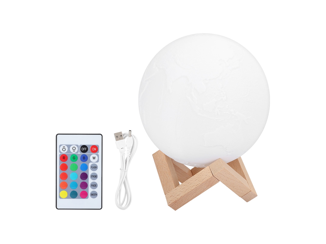 Luminária Lunar Impressa em 3d, Luz Noturna Lunar, Presente Ideal para Aniversários, Natal e Dia Dos Namorados BRILVIBERA
