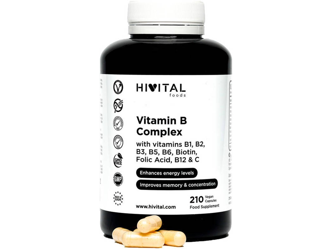Suplemento Alimentar HIVITAL Vitamina B Complex (210 Cápsulas Veganas)