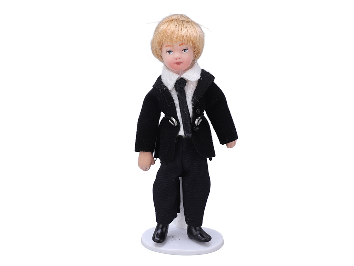 Mali boneca de Menino em Miniatura Escala 1:12 com Articulações Móveis para Casa de Bonecas