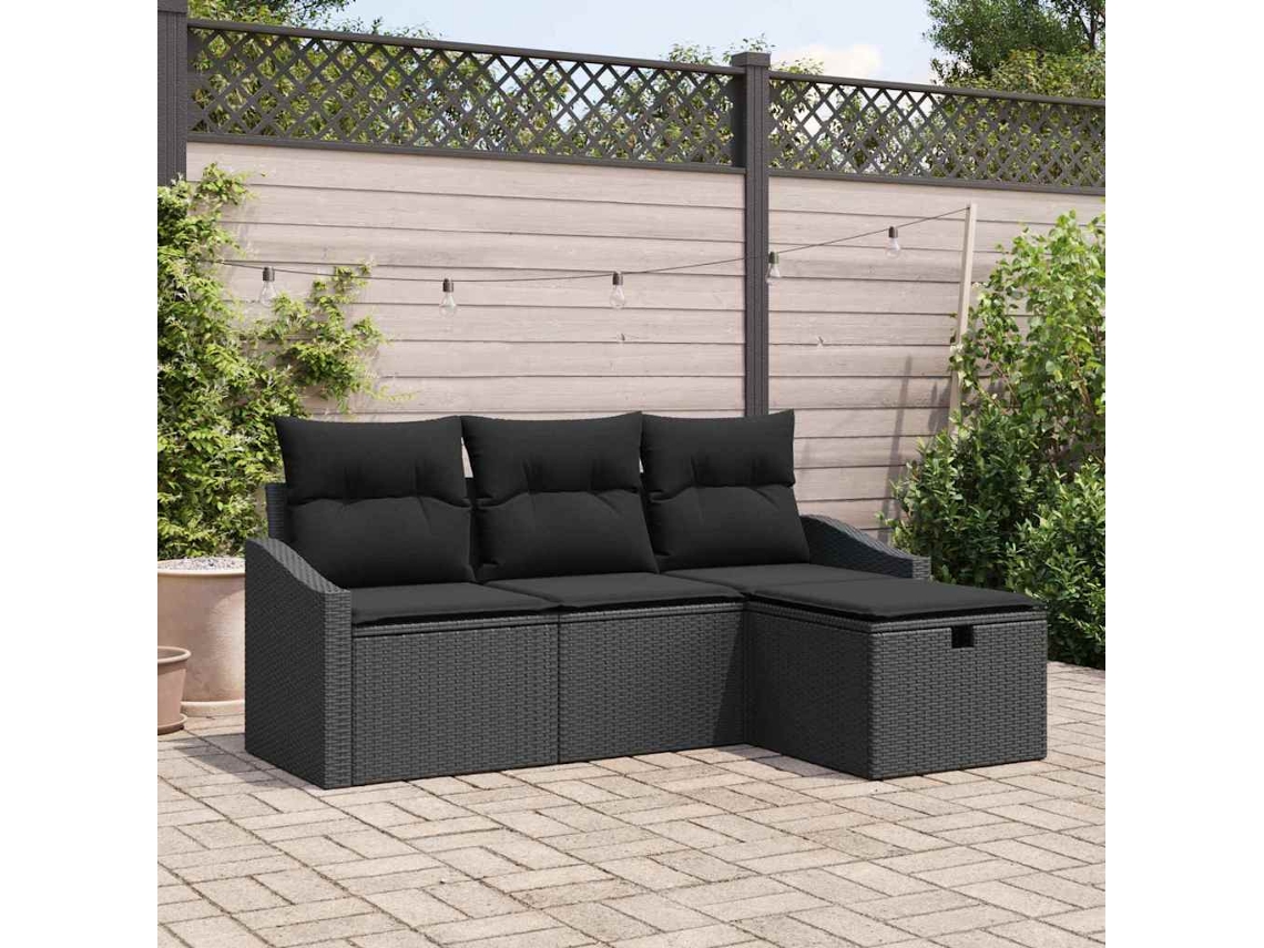 Vidaxl Conjunto De Sofás 4 Unid. Vime Pe