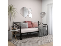 Estrutura sofá-cama de puxar 90x200 cm metal preto