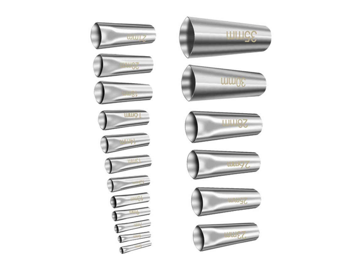 Conjunto De 18 Bicos Aplicadores De Silicone Reutilizáveis