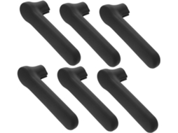 Conjunto De 6 Protetores Silicone Pretos Para Maçanetas Portas, Anticolisão