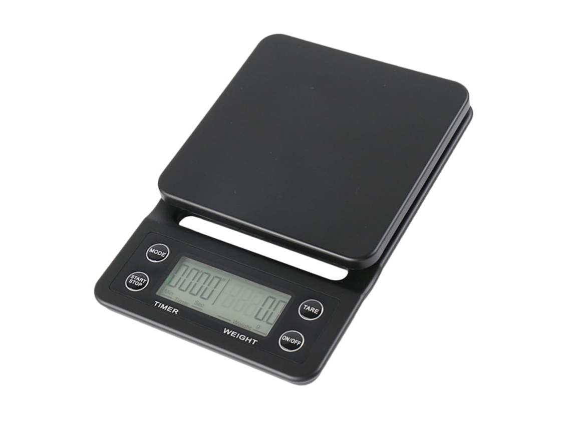 Balança Eletrônica de Precisão para Café, Modelo Mais Recente 2025, com Capacidade 5 Kg, Visor Lcd, Tapete Silicone e Bateria. Id AQUAFORGE