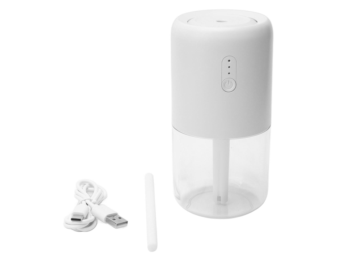 Laxiscreed Umidificador Branco Usb 280ml Com Spray E Luz Noturna, Ideal Para Uso Em Carro