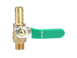 Válvula De Bola Latão Com Alavanca Verde G1/4" Macho Para Mangueira 8mm Anti-corrosão