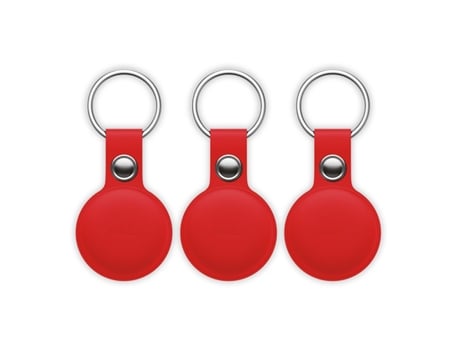 Pacote com 3 chaveiros Mitag de couro sintético para Apple Find My Ultra Precise Red
