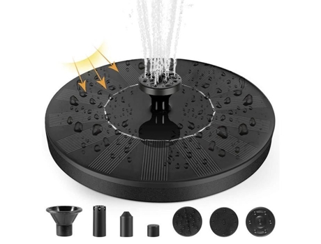 Fonte Solar COOFIX - Bomba de Água para Lagoa / Piscina / Decoração de Jardim - Cascata - Preto