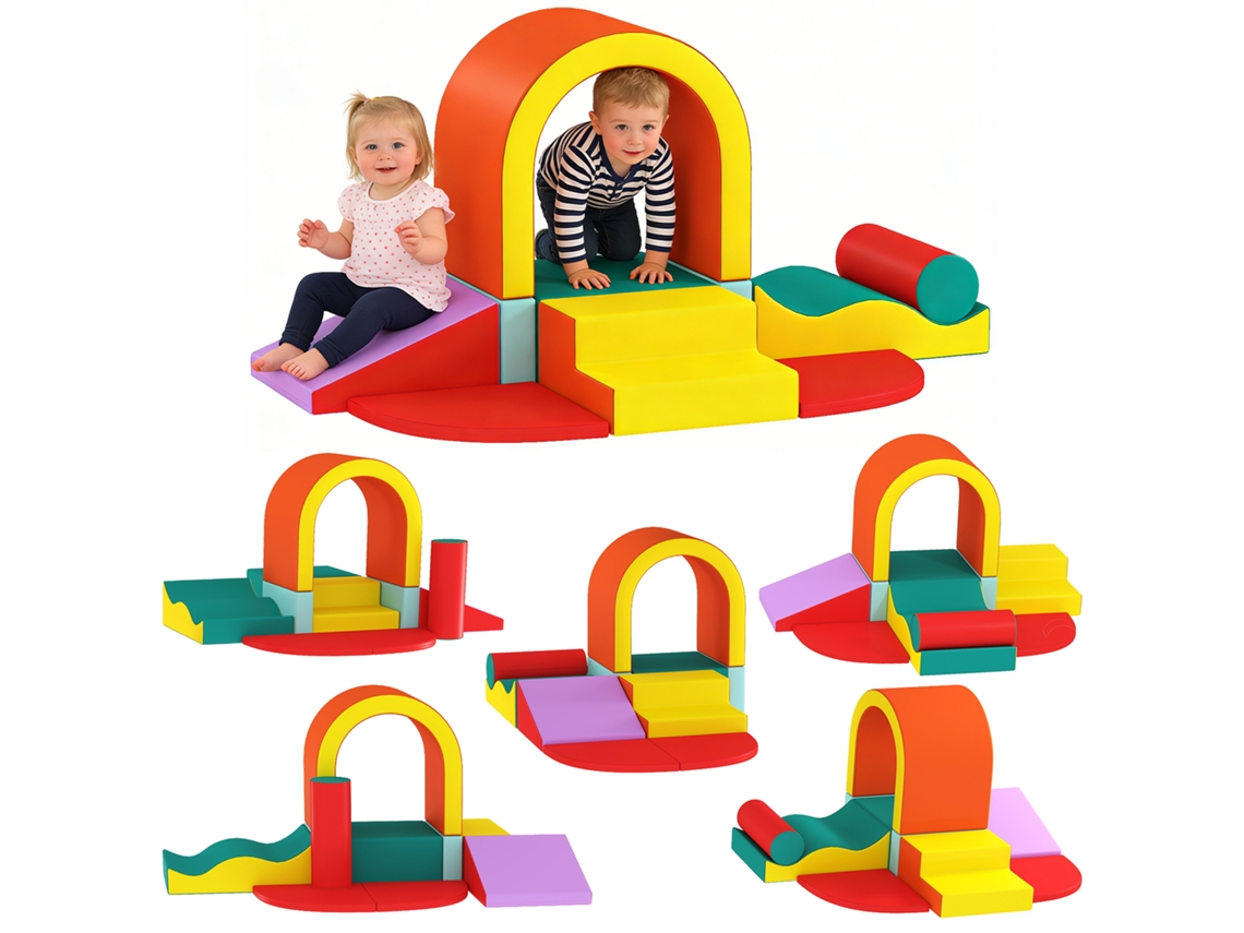 Curso de Habilidades Motoras para Bebês 10pcs. Módulo de Habilidades Motoras para Bebês em Espuma Epe com Cobertura Revestida de Pu. Multicolor Ge