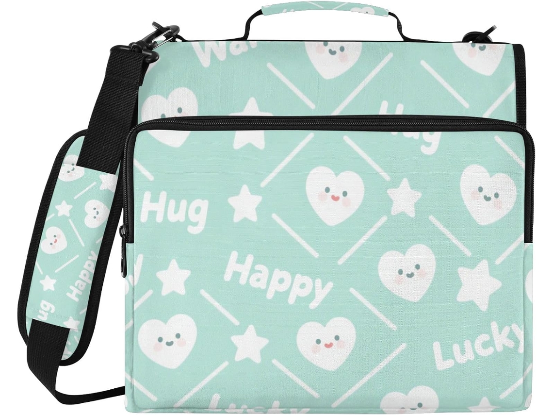 Lucky Pasta 3 Anéis em Formato de Coração com Estrela Branca, 3,8cm de Comprimento, Verde, com Sacos Extras, Alça de Mão
