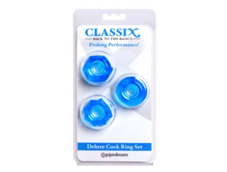 Kit 3 Anéis Pênis Azuis CLASSIX