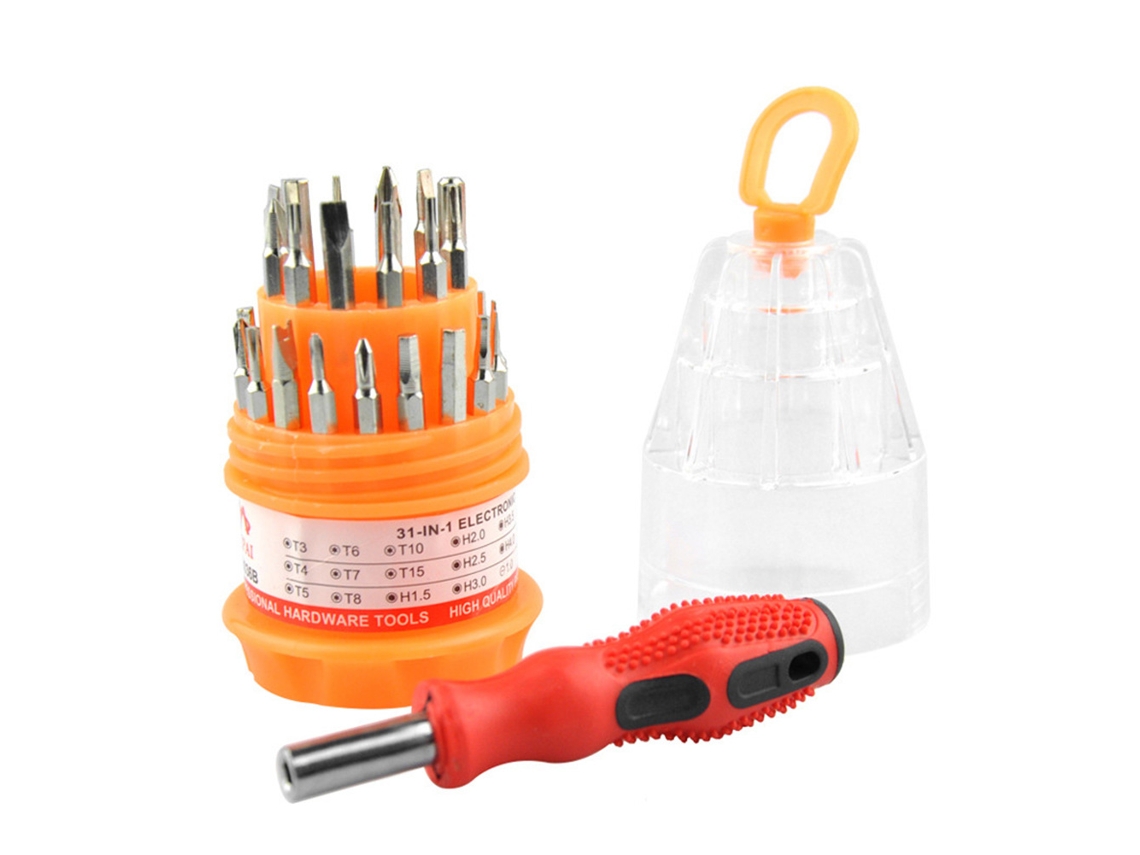 Yuru kit de Chaves de Fenda 31 Peças Aço carbono para Reparo de Celulares e Pequenos Eletrodomésticos
