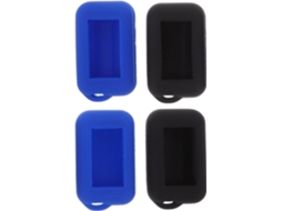 Capas À Prova De Choque Para Controle Remoto De Carro, Conjunto De 4, Silicone Macio, Preto E Azul Escuro