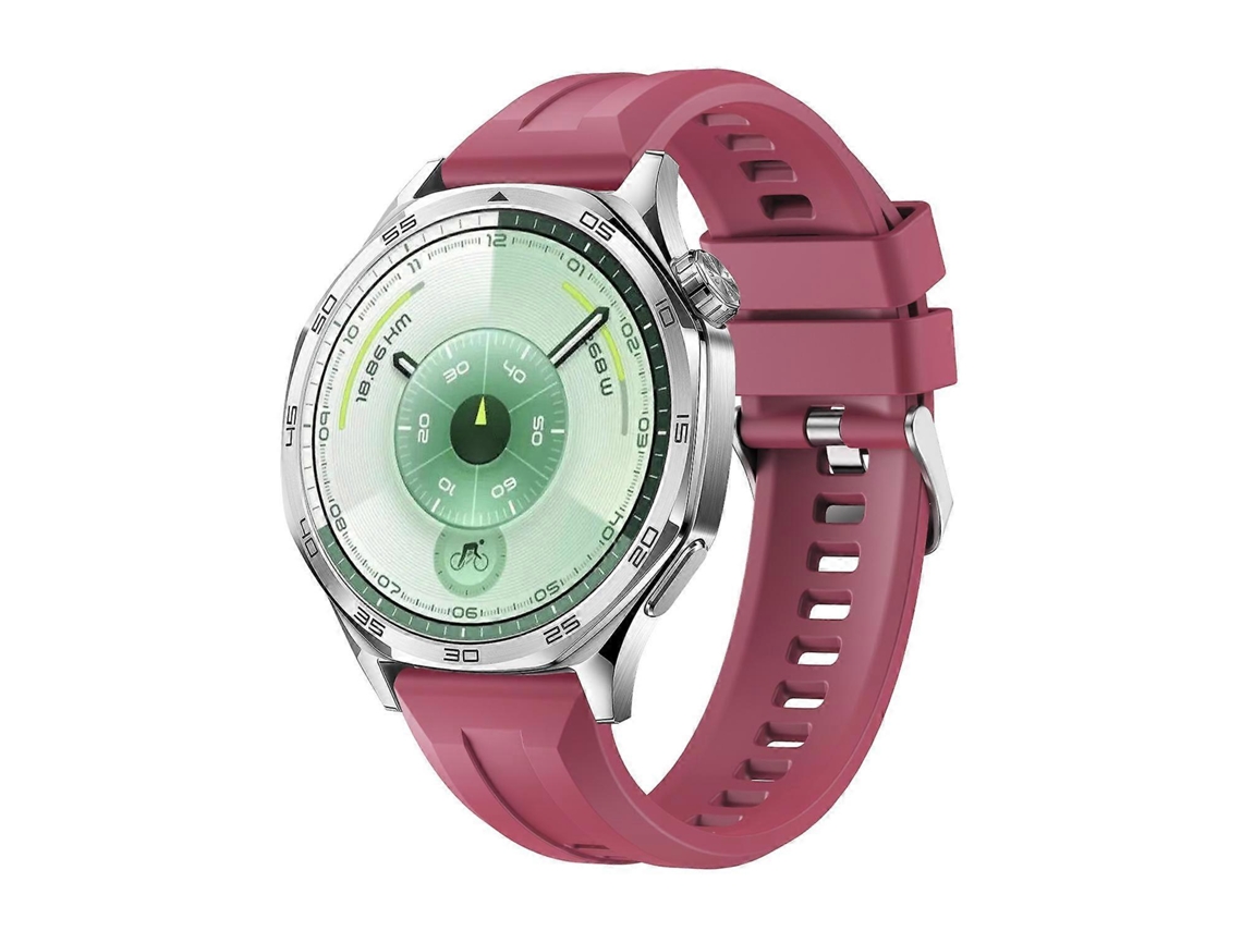 Pulseira De Silicone Com Fivela Prateada E Sistema De Liberação Rápida Para Huawei Watch Gt 6 46mm