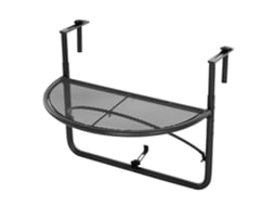 Mesa de Suspensão de Varanda Metal Cor Preto 60x45x50 cm Outsunny