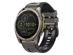 Bracelete para Garmin em couro e silicone com liberação rápida e fivela de aço preta cinza estrelado (26mm)