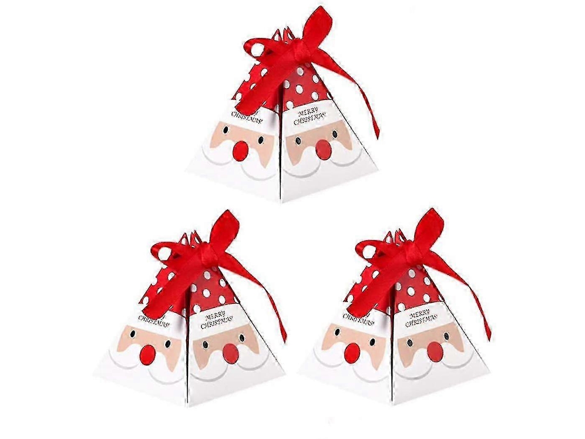 Conjunto De 50 Caixas De Doces Natalinas Para Presente, Caixas De Presente Do Papai Noel Com Fitas Para Doces De Natal E Casamento. Hengjian