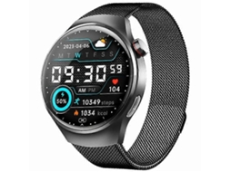 Smartwatch esportivo com monitor cardíaco e pulseira milanesa. Ly Ebike