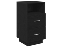 Mesa de Cabeceira com 2 Gavetas 36x36x68 Cm Preto MAISON EXCLUSIVE