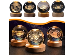 #2-luz Noturna De Bola De Cristal 3d Com Base De Lâmpada De Madeira Led, Luz De Cabeceira, Decoração Para Casa, Presente De Natal, Lâmpada Noturna
