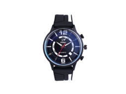 Relógio de Pulso Masculino Esportivo de Quartzo com Pulseira de Silicone Branco com Face Preta