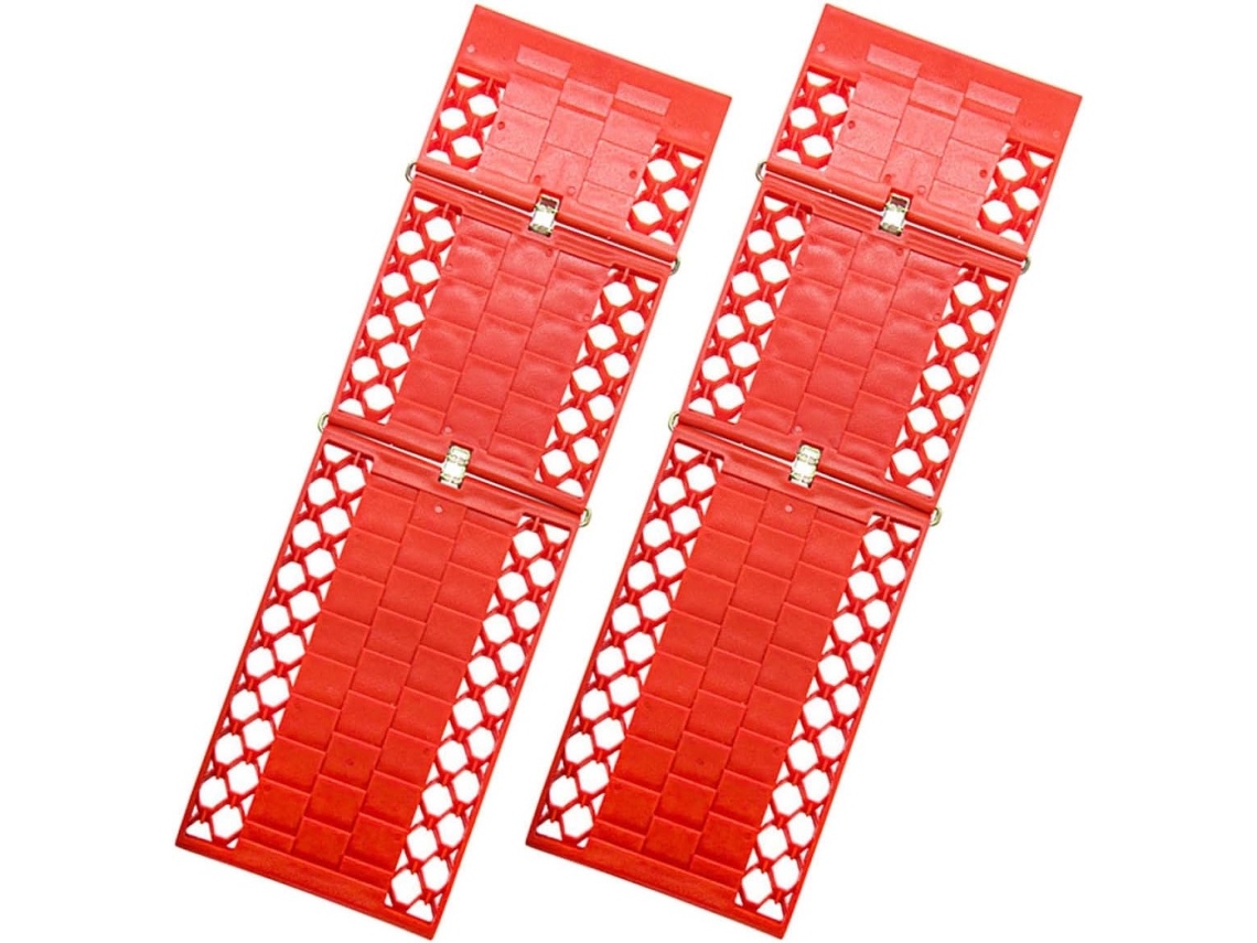 Conjunto de 2 pranchas de tração dobráveis Healeved para pneus de carro, vermelhas S/MARCA