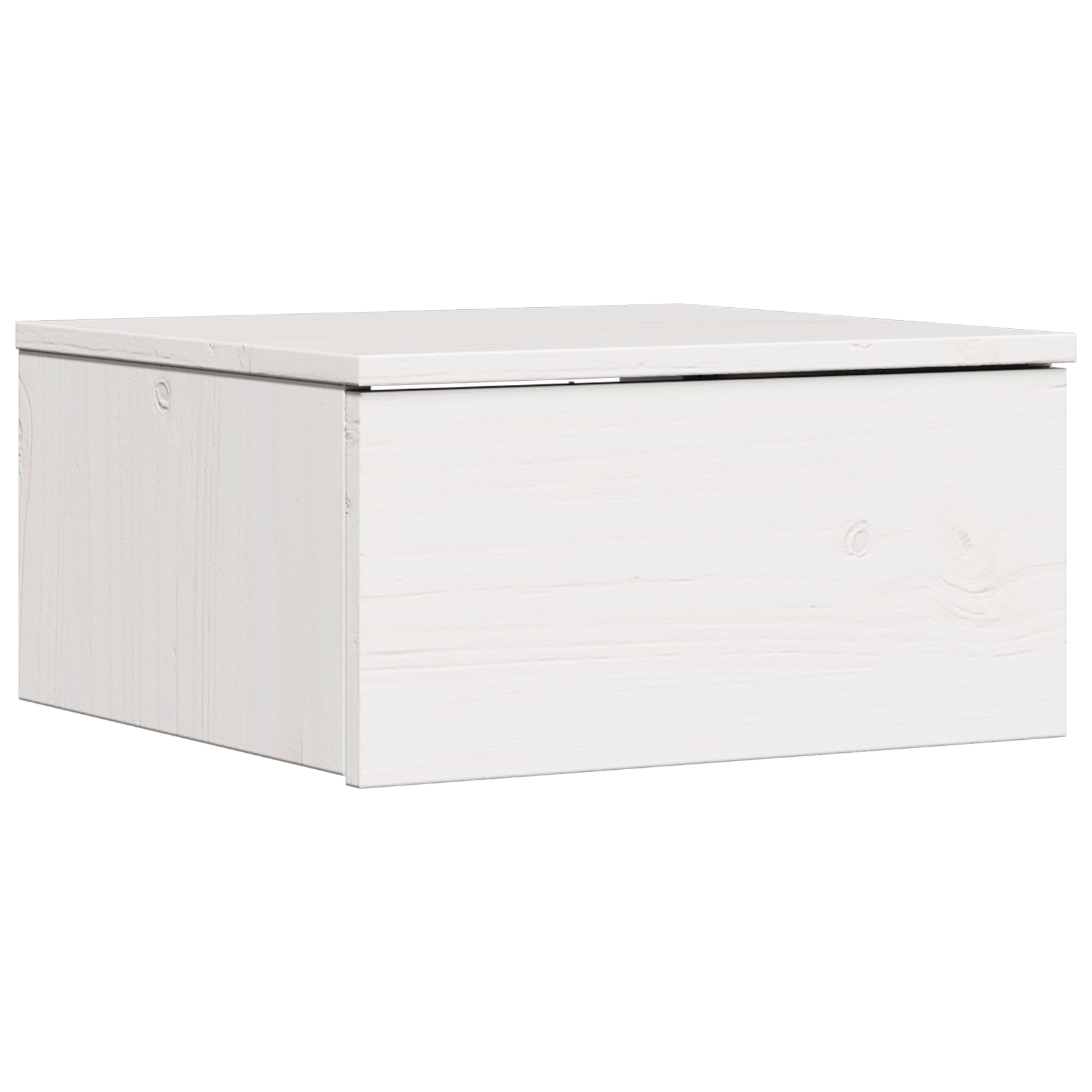 Conjunto 1 Mesa-de-cabeceira Vidaxl Branco Madeira De Pinho Maciça (37 X 35 X 18,5 Cm)
