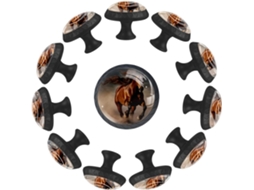 Puxadores Redondos Para Armários De Cozinha, Puxadores Para Gavetas De Cômoda, 12 Peças, Cavalo Marrom, Puxadores Para