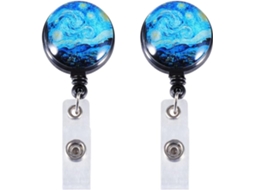 Porta Crachá Retrátil Crafthrou, Conjunto Criativo De 2 Peças Em Abs Com Clipe Decorativo Com Efeito Mármore Acessório