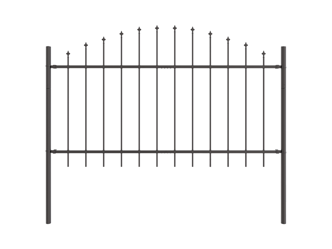 Conjunto 1 Barreira De Jardim Vidaxl Cinzento Aço Revestido A Pó (170 X 140 Cm)