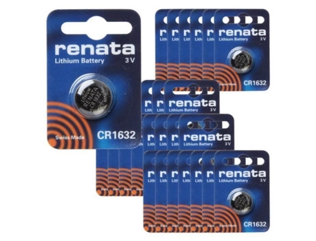 RENATA Cr1632 Celular Botão Moeda Bateria de Lítio 3V Tag Relógio Chave Total 25