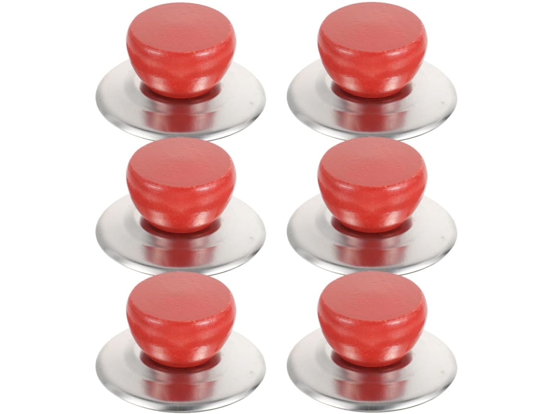 Conjunto Com 6 Puxadores De Reposição Para Tampas De Panelas, Em Abs E Aço Inoxidável. Acessórios De Gokoco