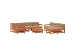 Maison Exclusive - Conjunto De Lounge De Jardim 10 Pcs Pinho Castanho Cera