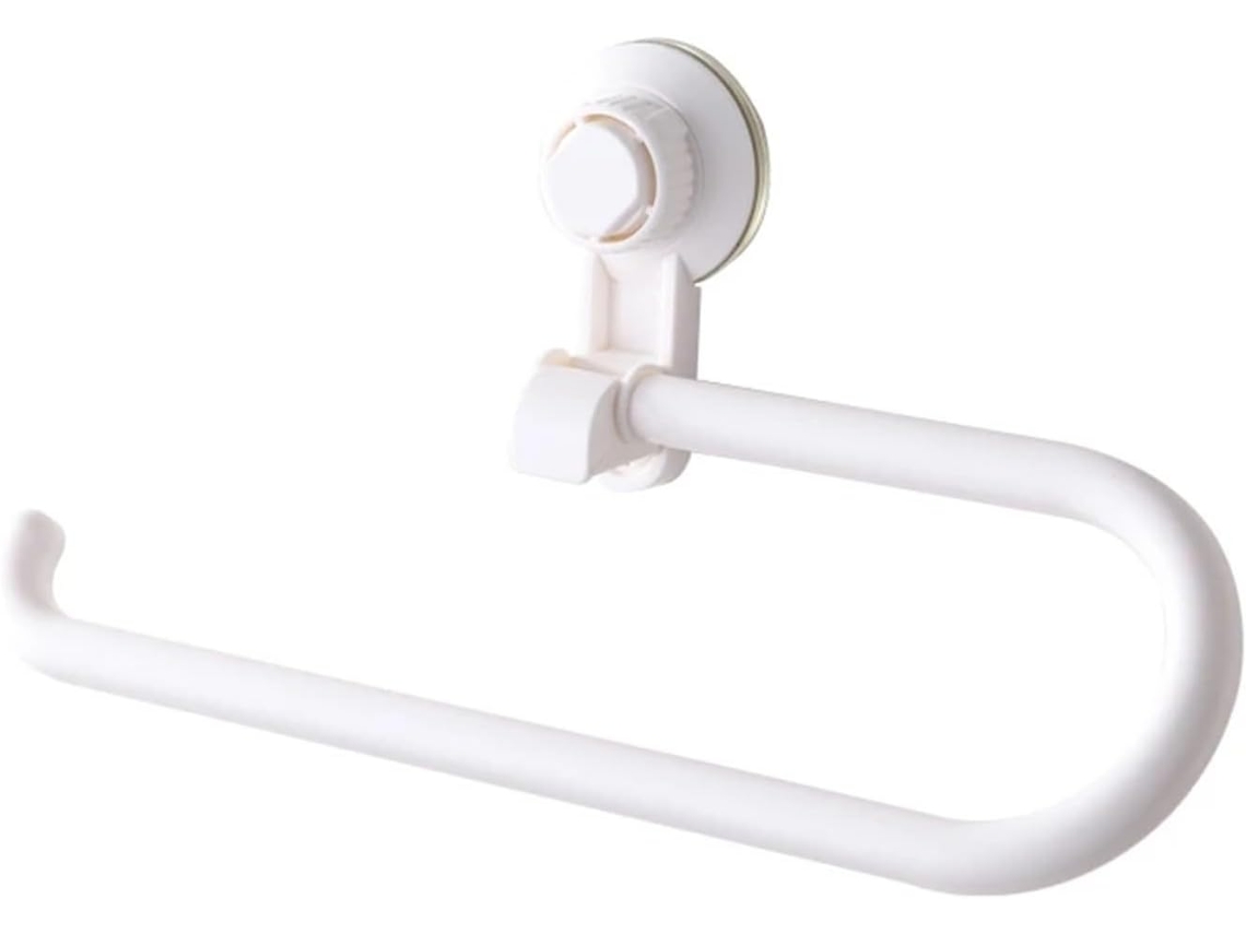 Suporte Para Toalhas Com Ventosa, 1 Unidade, Abs, Preto Branco, Sem Furos, Para Banheiro E Cozinha Branco