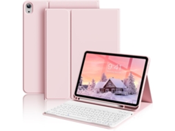Capa Teclado Bluetooth Czhhmart Para Ipad 10th(2022)/11th(a16) Polegadas,(rosa)