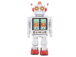 Mali brinquedo de Robô de Lata de Metal Retro Elétrico Giratório Modelo Coleção Adulto Presente Infantil Prata
