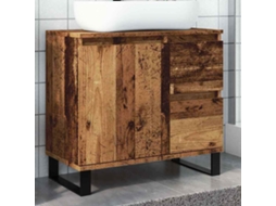 Vidaxl Armário Lavatório Wc 65x33x60cm Derivados Madeira Madeira Velha