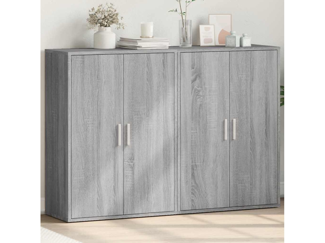 Vidaxl Aparadores 2 Pcs 60x31x84 Cm Derivados Madeira Cinzento Sonoma