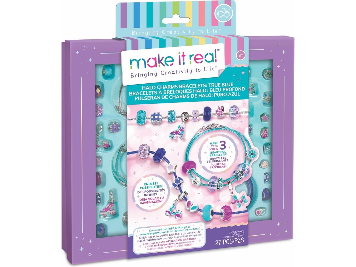 Kit de fabrico de pulseiras para crianças MAKE IT REAL Blue (8 anos)