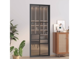 Vidaxl Porta De Interior 83x201,5 Cm Vidro Esg E Alumínio Preto