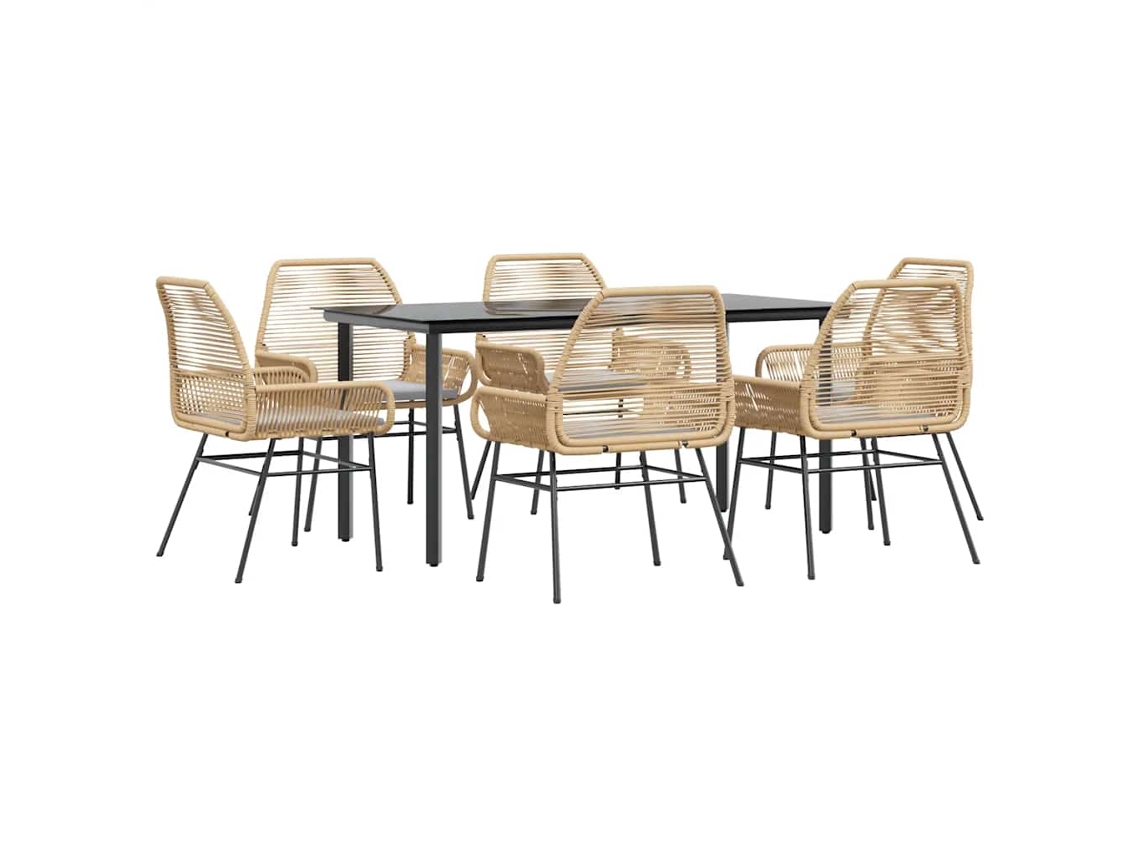 Garden Dining Set, Garden Dining Sets Vidaxl Marrom Rattan / Vime (160 X 80 X 74 Cm)