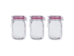 Bolsa De Almacenamiento Sellante Transparente Portátil Multiuso Para Snacks Botella (rojo M)