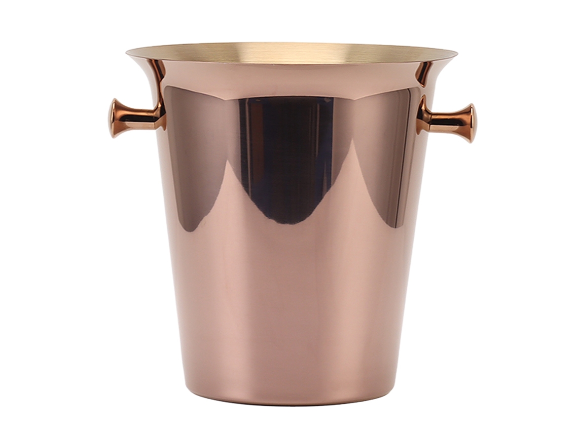 Nova Line balde de Gelo de Aço Inoxidável 5l com Alças para Cerveja Vinho Bebidas Resfriamento