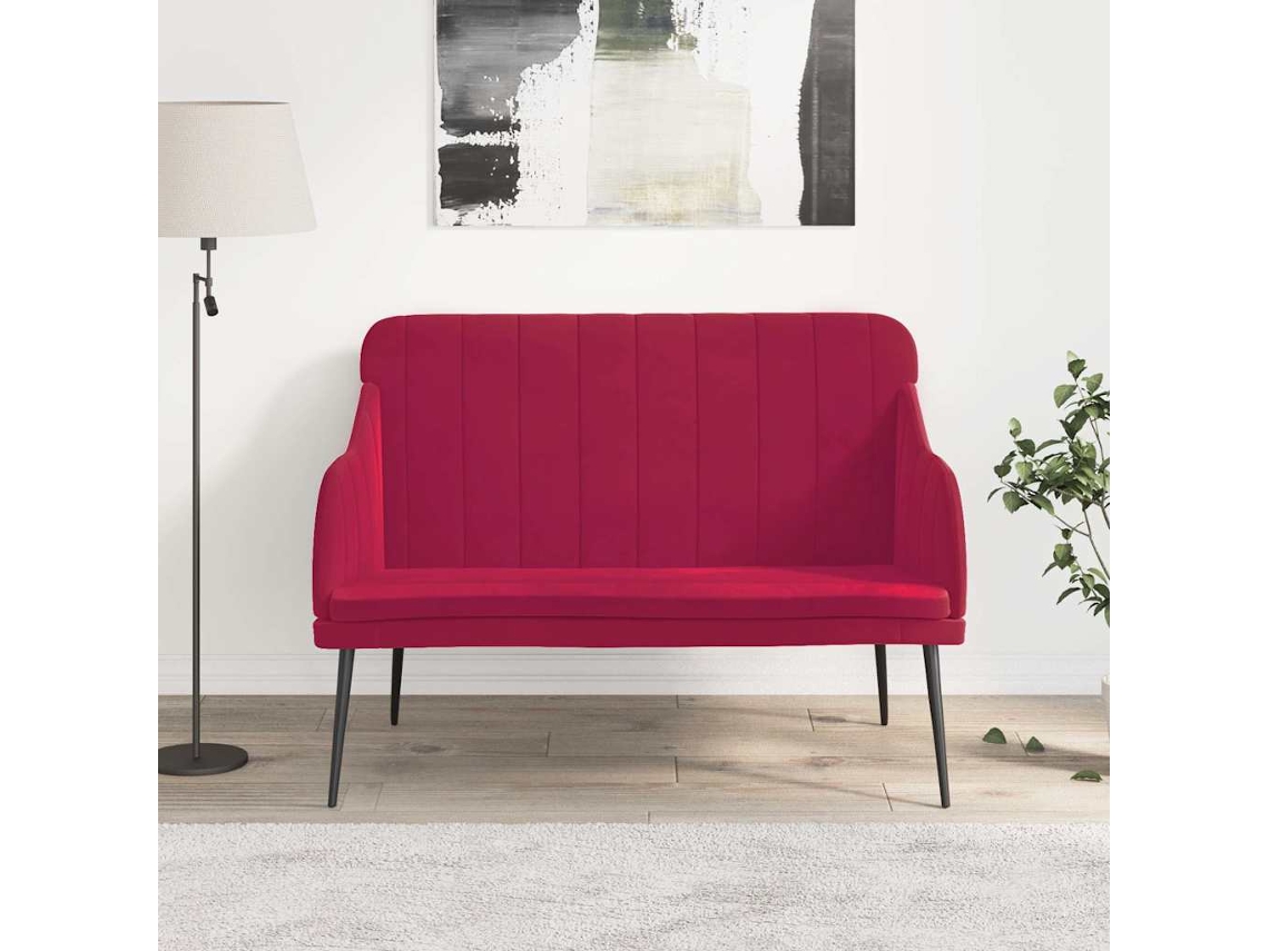 Vidaxl Banco 110x76x80 Cm Veludo Vermelho Tinto