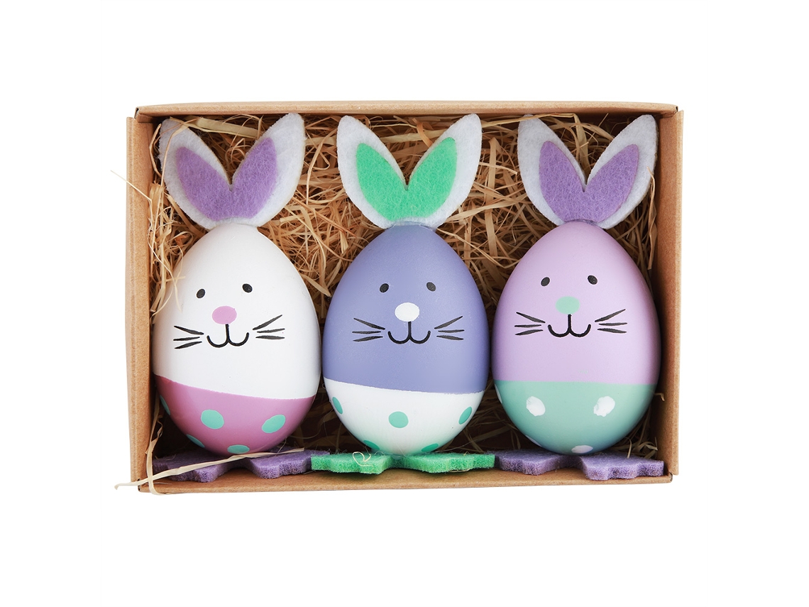 Ovos de Páscoa Artificiais Decor Diy Cores Roxo Branco Verde
